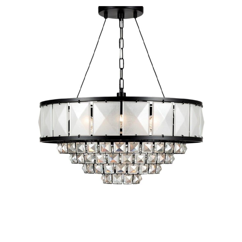 **Lampa wisząca z kryształowym kloszem**